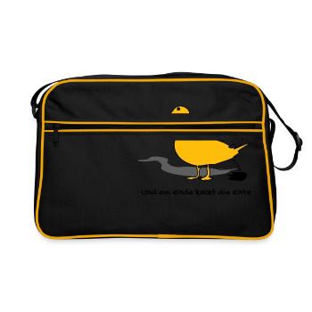 Caca de canard & Drôles de phrases - Sac Retro - noir/or - Devant