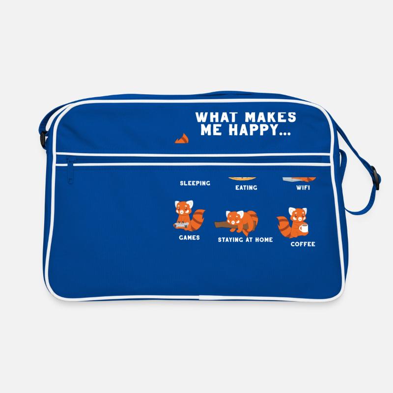 Panda Rouge - Ours Chat - Introverti - Nerd - Geek Sac Retro