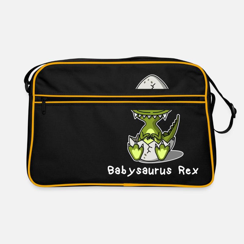 Dino Babysaurus Rex Geschenkidee - Retro Tasche - Schwarz/Gold