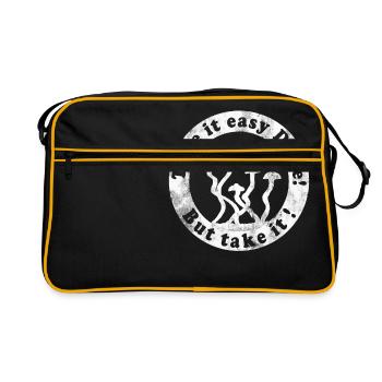 Mushrooms, take it easy, but take it! Gift - Retro Bag - black/gold - Front