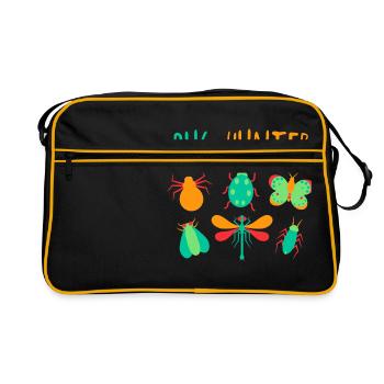 Bug Hunter beetle collectionneur design cadeau enfants - Sac Retro - noir/or - Devant
