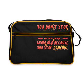 Tanzlehrer Tanzen Tänzer Tanzschule Geschenk - Retro Tasche - Schwarz/Gold - Vorne