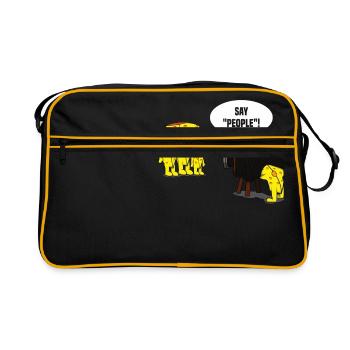 Drôle de photographie caméra photo fromage dessin meme - Sac Retro - noir/or - Devant