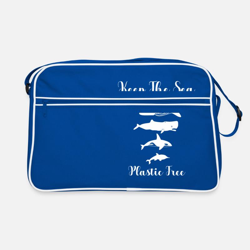 Keep The Sea Plastic Free Whale Dolphin Gift Retro Bag