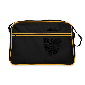 Fingerprint swimmer swimming swim club - Retro Bag - black/gold - Front