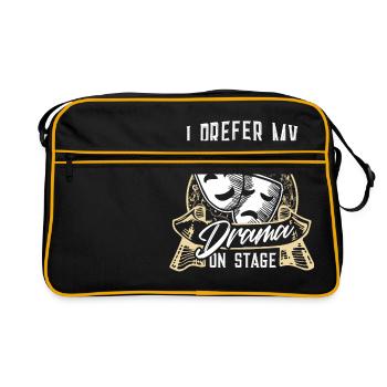 Theater Theatermaske Bühne Theatersport - Retro Tasche - Schwarz/Gold - Vorne