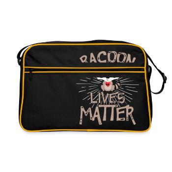 Waschbär Leben zählen auch Wildtiere Tierpflege - Retro Tasche - Schwarz/Gold - Vorne