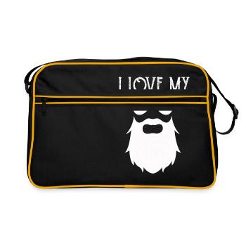 Papa mit Bart I Hipster Vater Geschenk Vatertag - Retro Tasche - Schwarz/Gold - Vorne