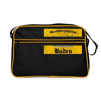 Baden Badner Land Badisch Wappen Souvenir Geschenk - Retro Tasche - Schwarz/Gold - Vorne