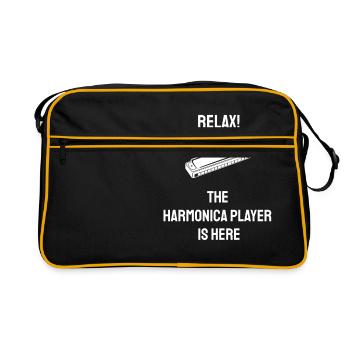 Harmonica Blues Instrument de musique - Sac Retro - noir/or - Devant