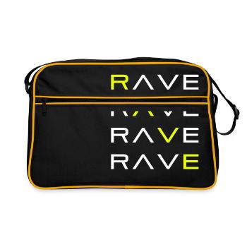 RAVE TECHNO RAVER - Sac Retro - noir/or - Devant