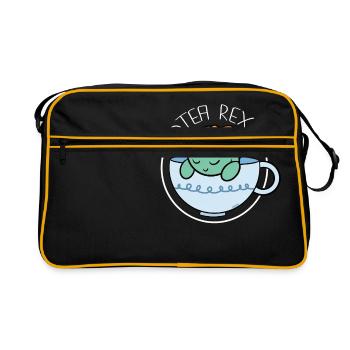 Tea Rex tea tea drinker - Retro Bag - black/gold - Front
