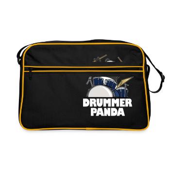 Batteur Panda Bear Musicien Batterie Batterie Sticks Music Band - Sac Retro - noir/or - Devant