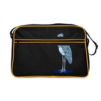 Un bec de chaussure réaliste - dessiné à la main - Sac Retro - noir/or - Devant