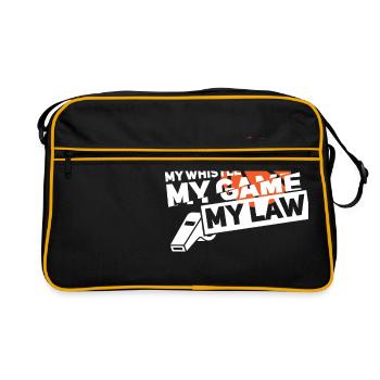 Basketball Schiedsrichter Geschenk | Schiri - Retro Tasche - Schwarz/Gold - Vorne