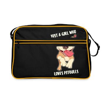 Funny Staffbull Battle Dog List dog sayings - Retro Bag - black/gold - Front