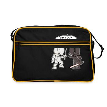 Fechten Fechter Vater Degen Schwert Florett Säbel - Retro Tasche - Schwarz/Gold - Vorne