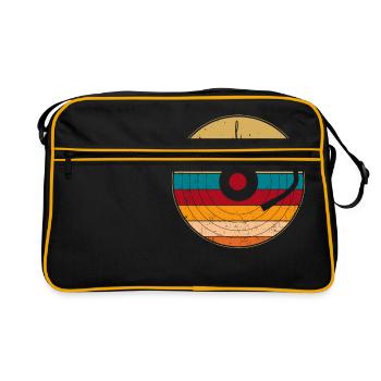 cool retro vinyl 70s style - Retro Bag - black/gold - Front