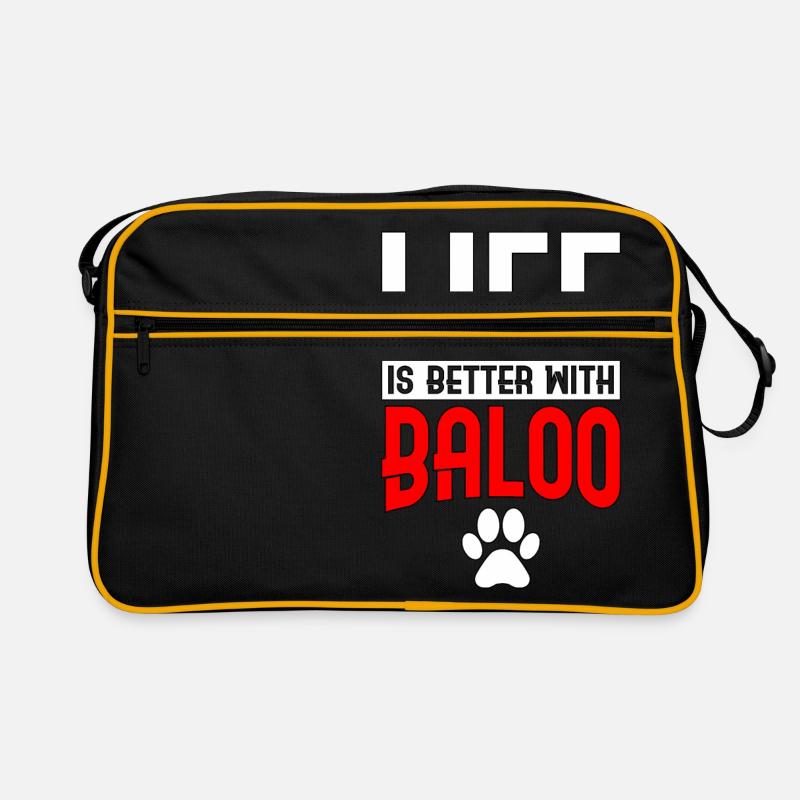 Life Is Better With A Baloo - Retro Bag - black/gold