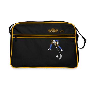 Floorball Hockey Monkey Monkey - Sac Retro - noir/or - Devant