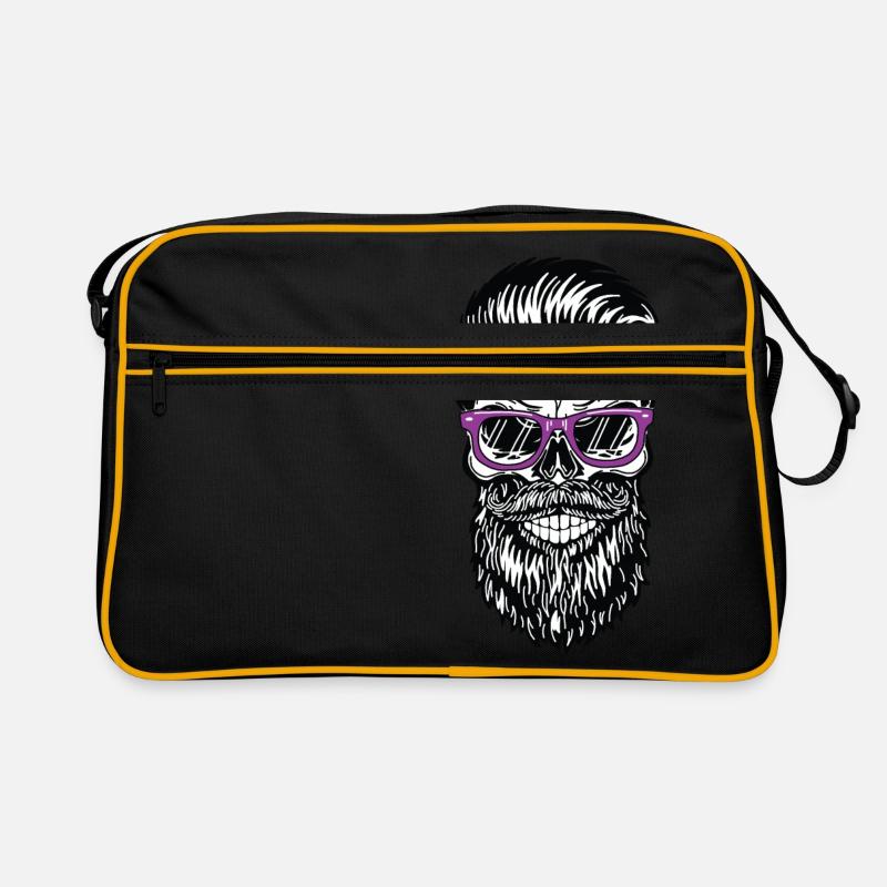 Crâne de barbe cool Sac Retro