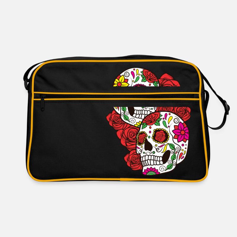 Sugar Skull skull skull skull Calavera Rose Retro Bag