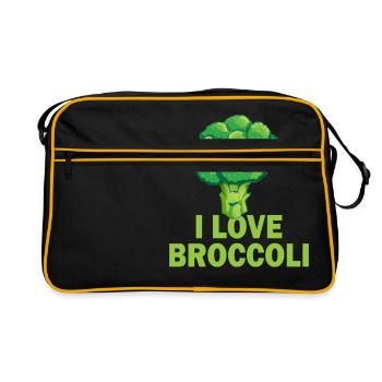 J’aime brocoli végétalien Régime végétarien Fitness - Sac Retro - noir/or - Devant
