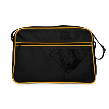Praying Hands Praying hands with rosary to God - Retro Bag - black/gold - Front