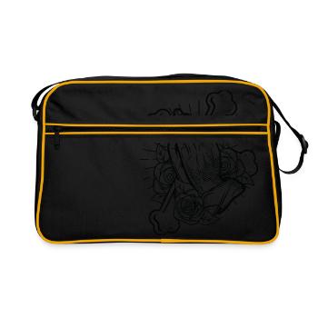 Praying Hands Praying hands to God religion cross - Retro Bag - black/gold - Front