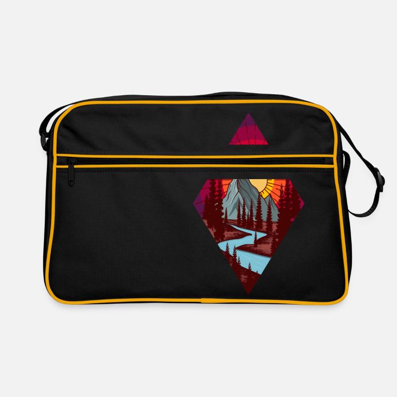 Landschaften - Retro Tasche - Schwarz/Gold