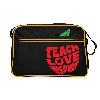 Teach Love Inspire Teacher Teaching Teacher - Retro Bag - black/gold - Front