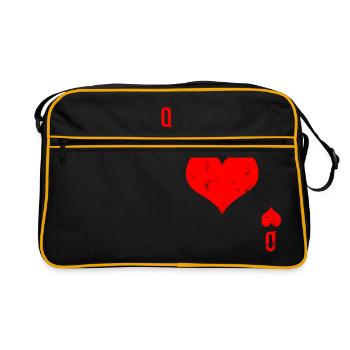 Jeu de cartes à jouer Heart Queen - Sac Retro - noir/or - Devant