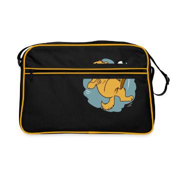 Chien Football Footballeur Chiot Ball Terrier - Sac Retro - noir/or - Devant