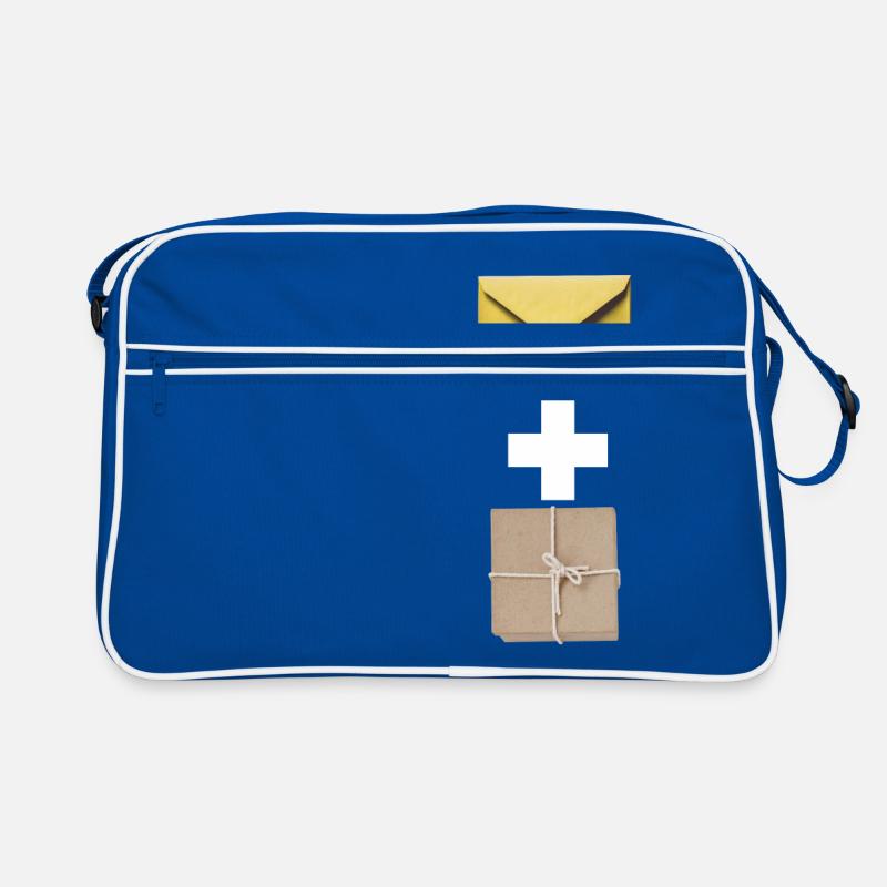 Mail and parcel courier. Workshirt illustration Retro Bag