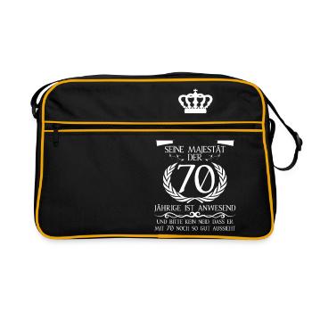 70th birthday. - Retro Bag - black/gold - Front