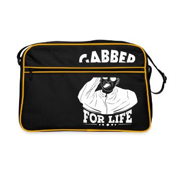 Gabber For Life - Retro Tasche - Schwarz/Gold - Vorne