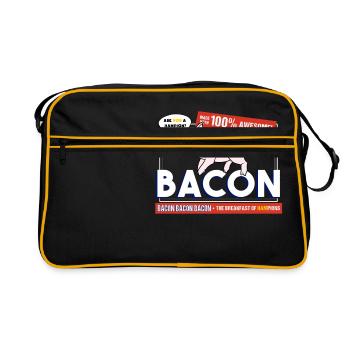 Jambon bacon porc barbecue barbecue barbecue - Sac Retro - noir/or - Devant
