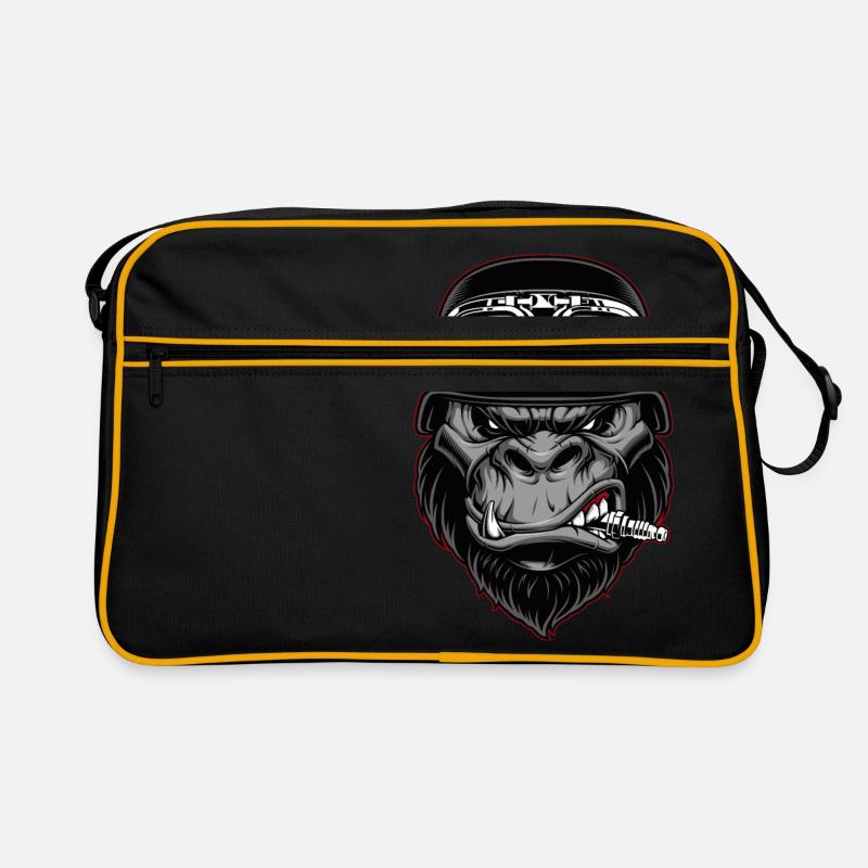 Biker Gorilla Motorcycle Silverback Monkey Gift Retro Bag
