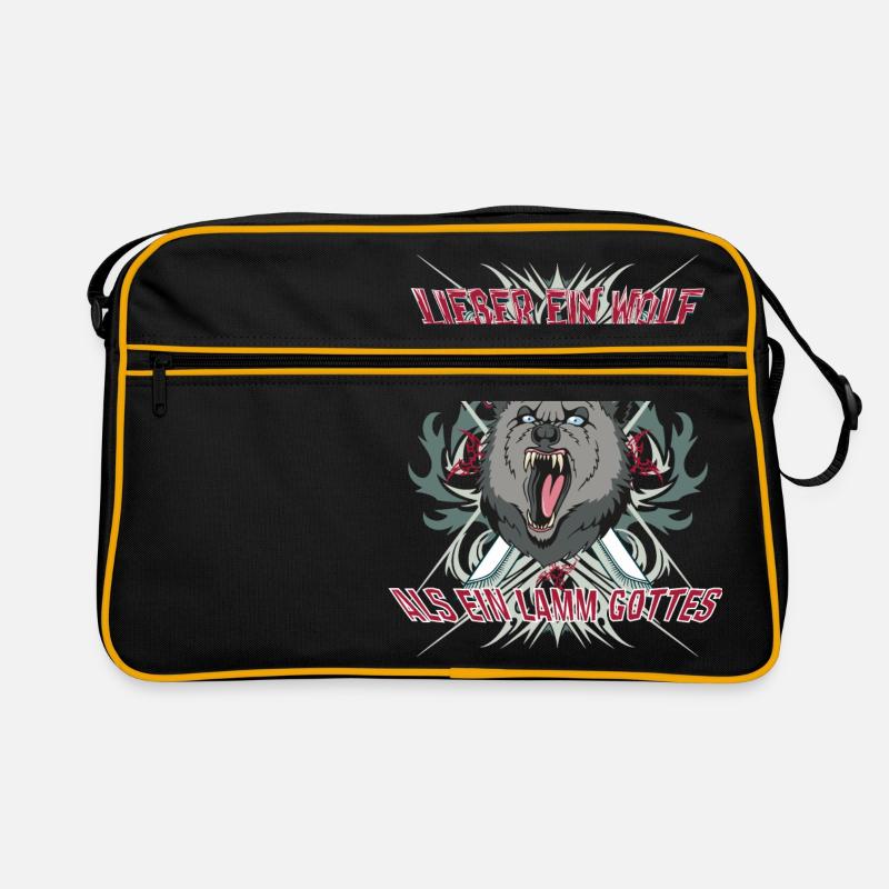 Lieber ein Wolf Odins als ein Lamm Gottes Retro Tasche