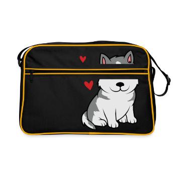 petit doux bébé husky - Sac Retro - noir/or - Devant
