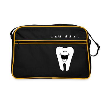 Un hygiéniste dentaire dit l'obtention du diplôme de dentiste aux dents AAA - Sac Retro - noir/or - Devant