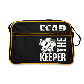 Fürchte den Torwart - Retro Tasche - Schwarz/Gold - Vorne