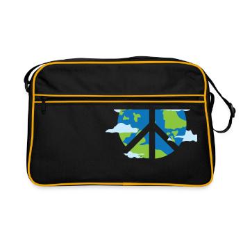 Save the Planet World Peace Environmentally friendly - Retro Bag - black/gold - Front