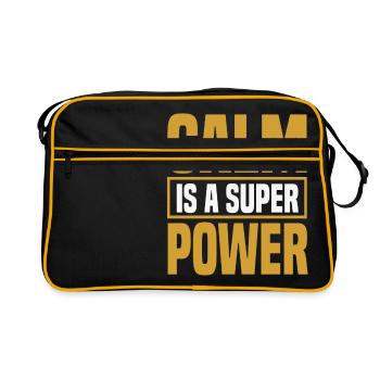 CALM is a super POWER - Retro Bag - black/gold - Front