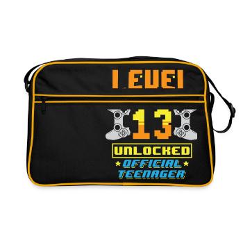 Level 13 unlocked 13 years Gamer Birthday - Retro Bag - black/gold - Front