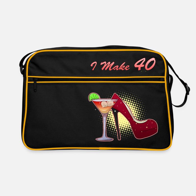 Idée cadeau anniversaire 40 ans - Sac Retro - noir/or