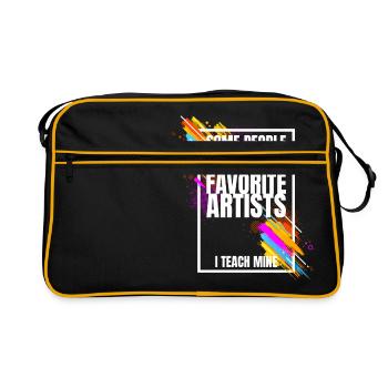 Professeur d'art cadeau artiste peintre designer sculpteur - Sac Retro - noir/or - Devant