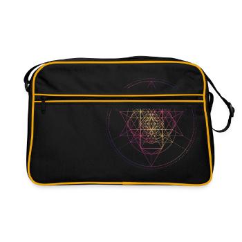 Sacred Geometry Tessepyramid - Retro Bag - black/gold - Front