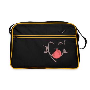 Femme, bulle, chewing gum - Sac Retro - noir/or - Devant