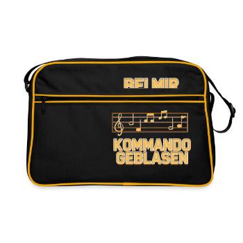 Dirigent Chorleiter Orchester Dirigieren Spruch - Retro Tasche - Schwarz/Gold - Vorne